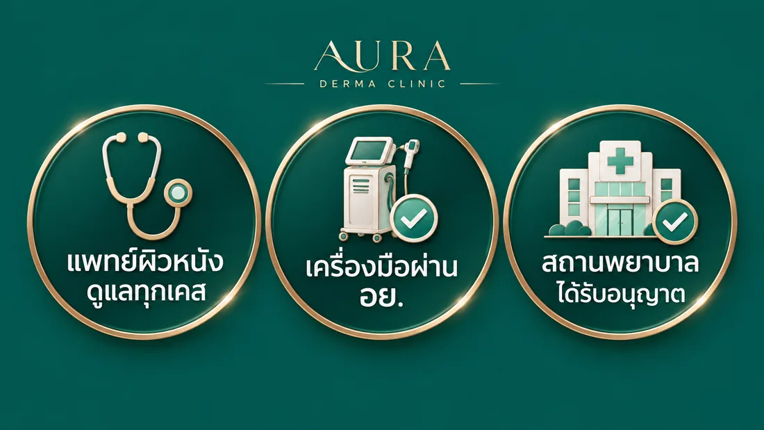 แพทย์ผิวหนังดูแลทุกเคส เครื่องมือผ่าน อย. สถานพยาบาลได้รับอนุญาต