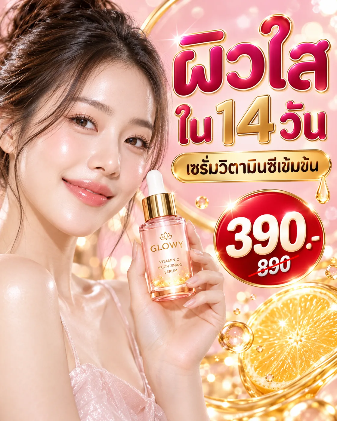 GLOWY เซรั่มวิตามินซีเข้มข้น ราคาโปร 390 บาท