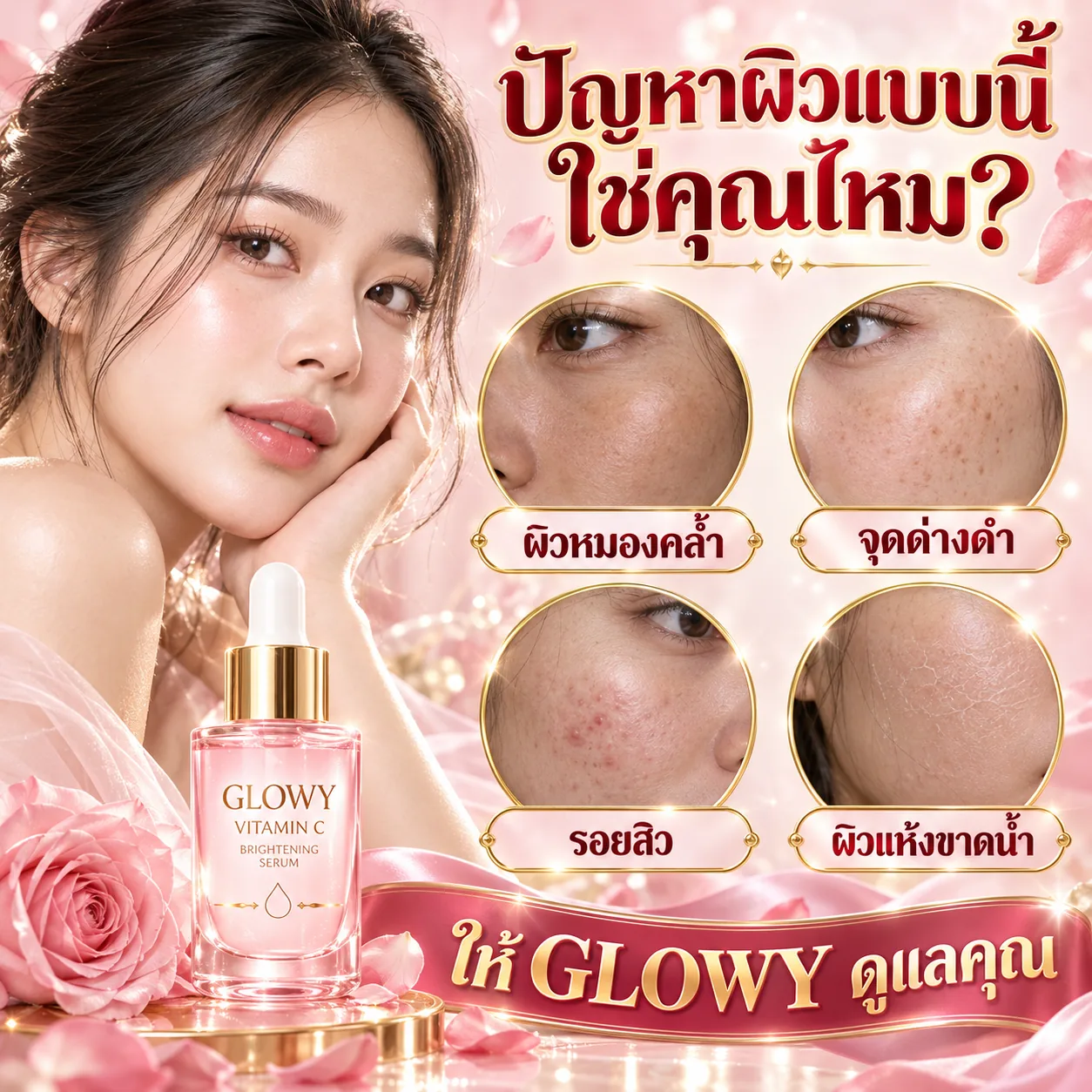 ปัญหาผิวหมองคล้ำ จุดด่างดำ รอยสิว ผิวแห้งขาดน้ำ