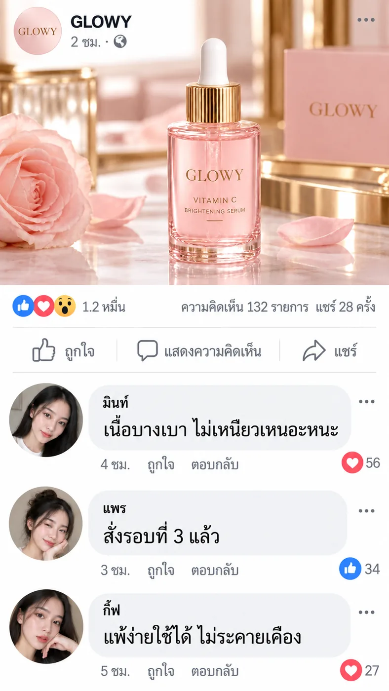 รีวิวลูกค้าในคอมเมนต์